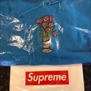 Supreme royal blue flower hoodie